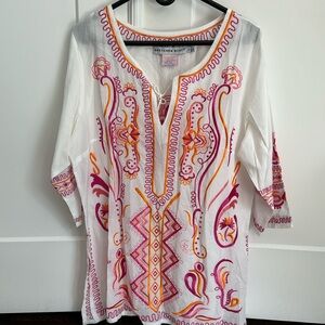 Gretchen Scott short sleeve Tunic with tie